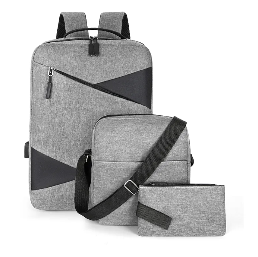 High Capacity Usb Charging Casual 3-piece Set School Bag Travel Bag Notebook Bag Fashion Trend High Quality Backpack