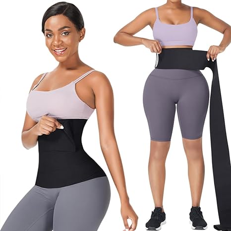 WA9000 Waist Trainer Belt Compression Fat Tummy Trimmer - Black