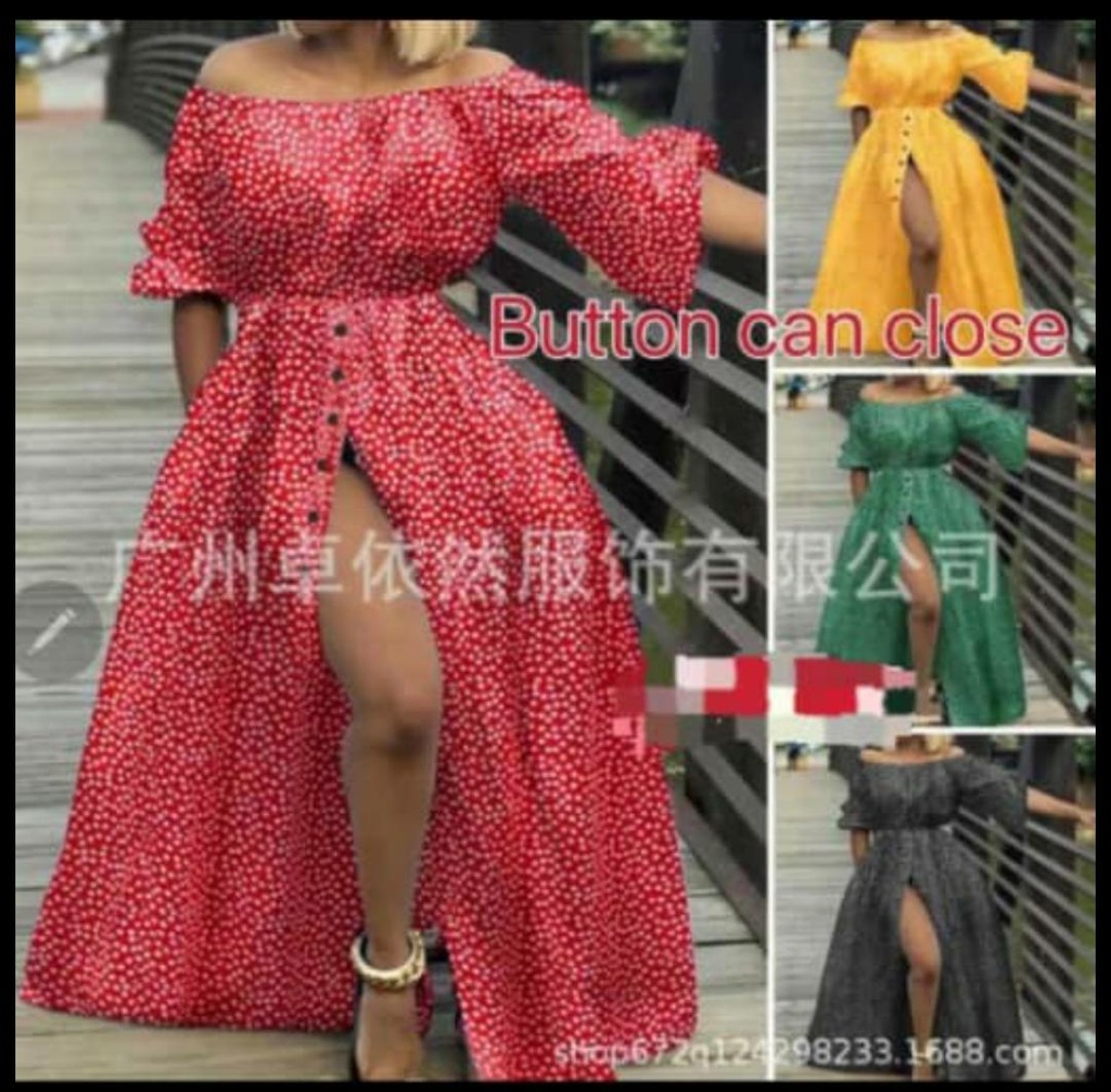 Summer Dresses New Casual Fashion Style One Shoulder Print Split Waist Large Swing Dress Elegant Commuter Dresses