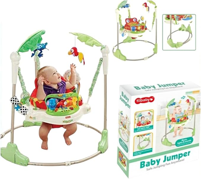 Jungle Jumping Chair Baby Jumper With Music Light - mulit colour