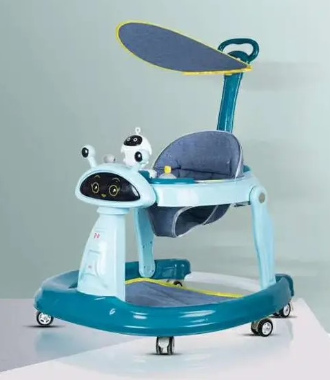 2027 NEW ROBOT Baby Walker 2 IN 1 WITH PUSHER CANOPY KL002 - Blue