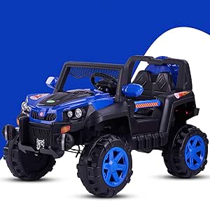 BAYBEE Warlock Pro Electric Ride on Car for Kids with Rechargeable 12V Battery - Blue