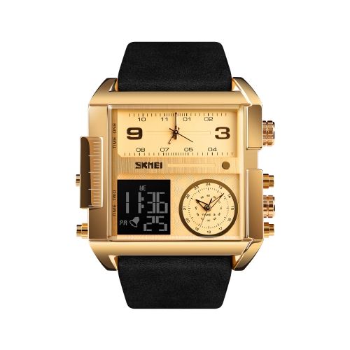 Skmei Mens Formal Dual Waterproof Watch - Black/Gold