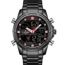 Naviforce Men's Stainless Steel Digital Sport Watch - Black