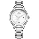 Naviforce Stainless Steel Waterproof Ladies Watch - Silver