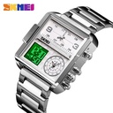 Skmei Digital And Analog Stainless Strapped Chronograph Watch - Silver