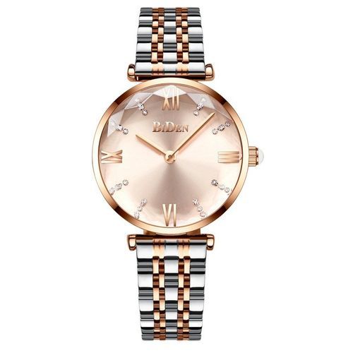 Biden Stainless Steel Womens Waterproof Analog Watch - Silver,Gold