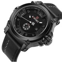 Naviforce Leather Strapped Mens Designer Watch - Black