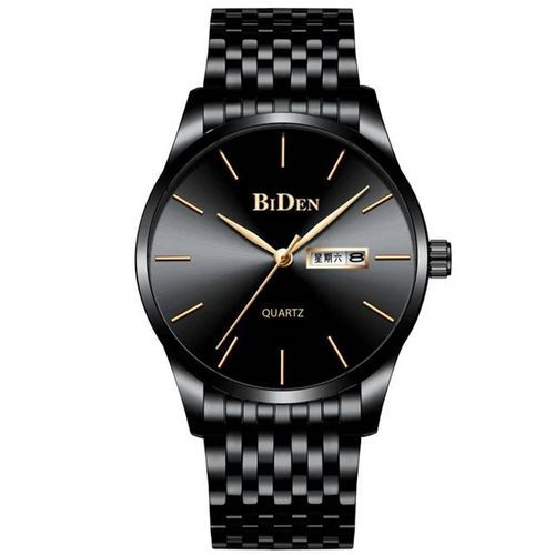 Mens Analog Dated Water Resistant Quartz Watch - Black