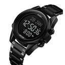 Stainless Steel Muslim Qibla Digital Watch _ Black