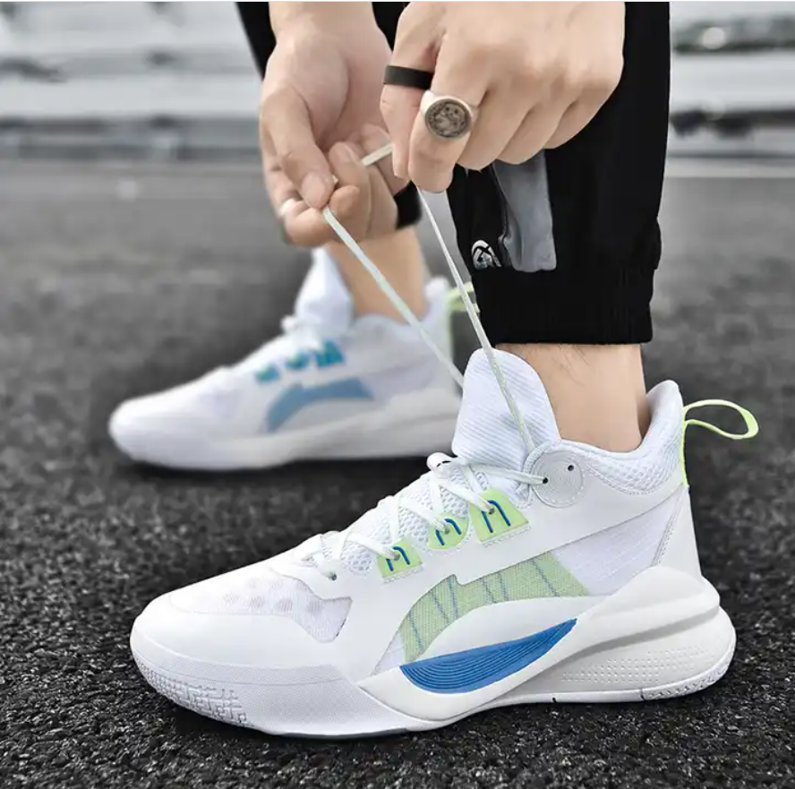 Hard Wearing Shock Absorption Unisex Street Basketball Shoes , Non Slip breathable Basketball Shoes