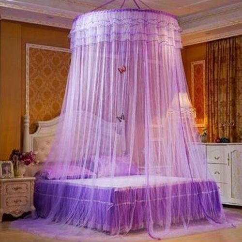 Round Hanging Mosquito Net - Purple