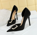 Lady High Heels with Rhinestone Buckle Fashion Shoes