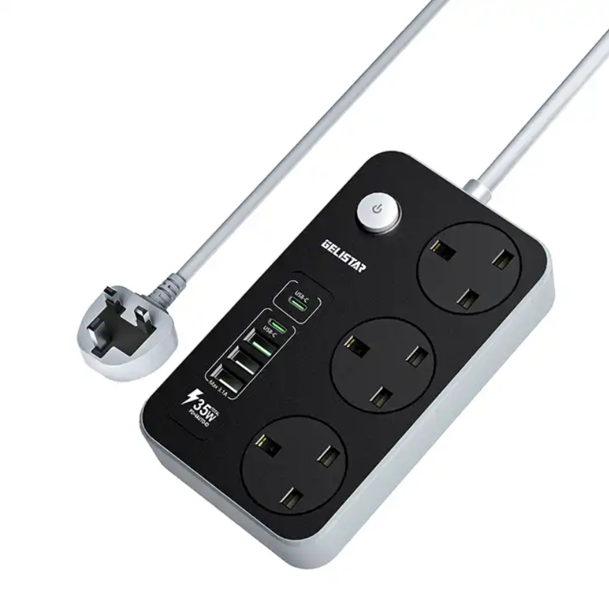 Extension Socket Extension Wire With UK Plug USB Port Electrical Sockets And Switches Power Supply Tabletop Power Strip