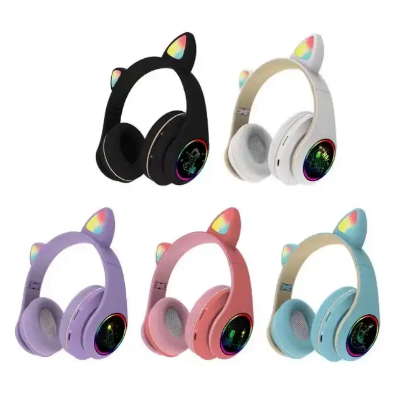 930plus wireless bluetooth headphones, cat ears, LED, RGB space earbuds, lighting