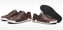 Men Casual Lace-up Pu Leather Flat Sneakers