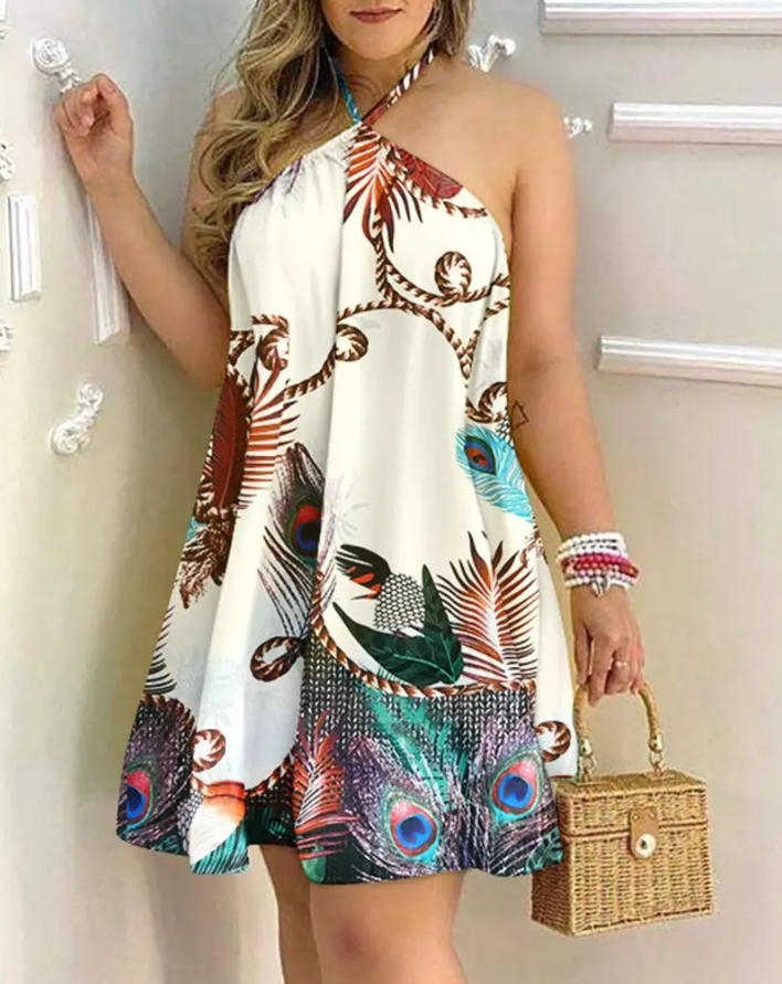 Halter Neck Off Shoulder Women Dress