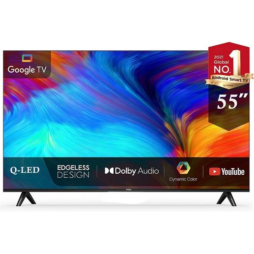 Pixel 55" QLED 4K Android Frameless Smart Dolby Audio TV - Black