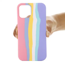 Shockproof Phone Case For iPhone 15 Rainbow Liquid Silicone Phone Case