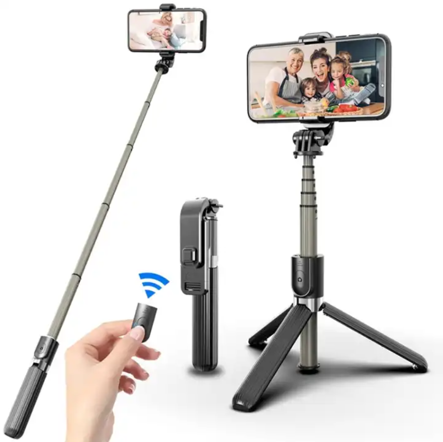 Selfie Stick Tripod for Phone and Camera L03 Aluminium Alloy Foldable Bt Tripod Selfie Stick