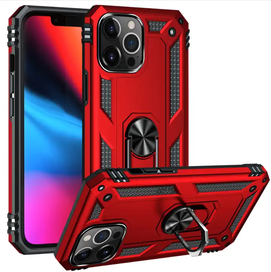 Kickstand Ring Shockproof Protective Cover Pc Tpu Mobile Phone Case For iPhone 11 12 13 Pro Max