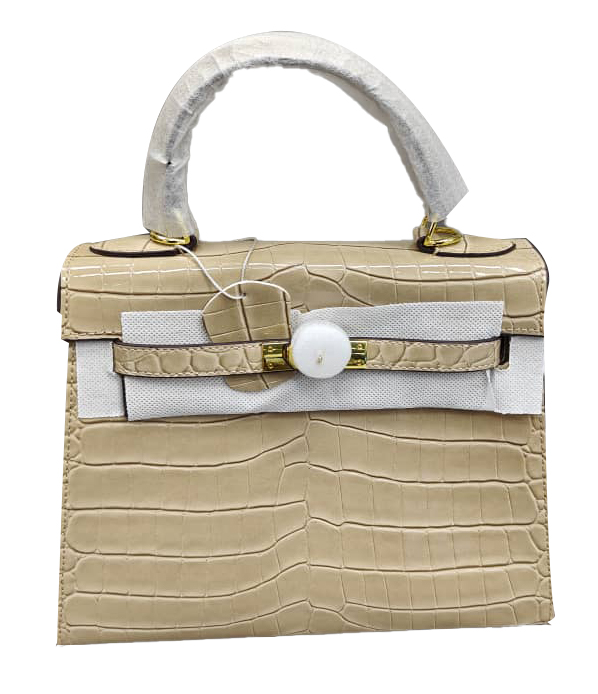 Ladies Leather Hand Bag - Cream