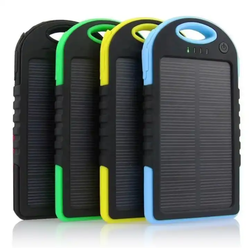 Outdoor camping Solaire powerbank 5000mah mobile portable Power Bank sunshine solar phone charger