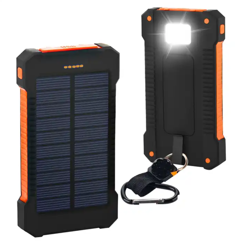 Innovative Solar Power Bank Dual USB Power Bank 10000mAh Waterproof Battery Charger External Portable Solar Panel with LED Light