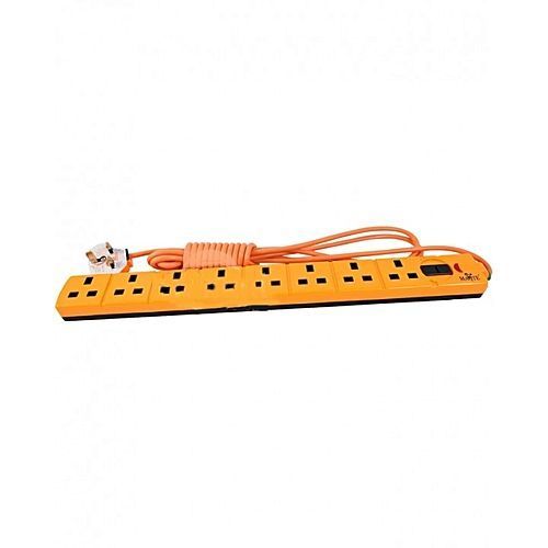 8-Ways UK Standard Power Extension - Orange