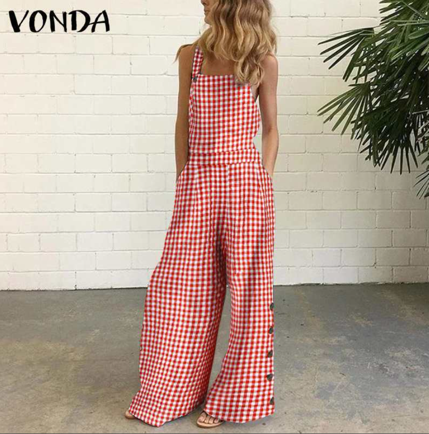 Summer New Wide-leg Pants Digital Printing Backless Jumpsuit