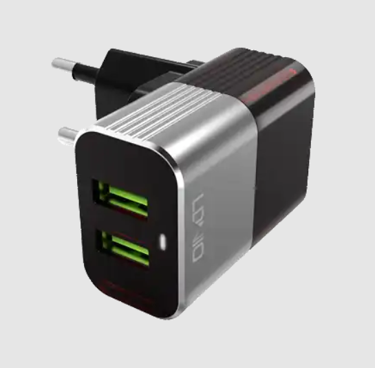 LDNIO A2206 Auto-ID UK/Euro/US plug 2USB Ports Charging dual Port Mobile Charger USB Wall Charger