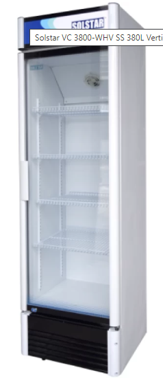 Solstar Vertical Cooler 380Ltrs Single Door - White