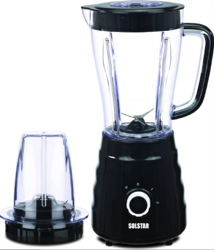 Solstar Blender 2 Jar 500W - Black (BL-6002)