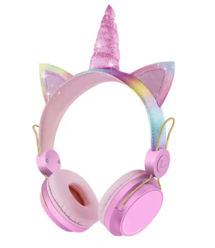 Earphones Unicorn Cat Ear Bluetooth Over On Ear Gaming Headset with Microphone Adjustable Headband Wireless Bluetooth Headphones