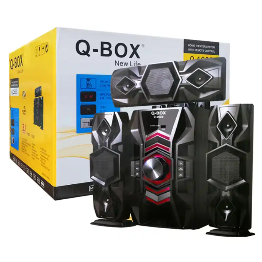 Q-BOX Q1603 Speaker Remote Control Support MP3 Player FM Radio /USB/SD 3.1Home Theatre System Speaker