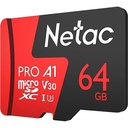 Netac 64GB P500 Pro microSDXC CL10 UHS-I U3 V30 A1 Memory Card