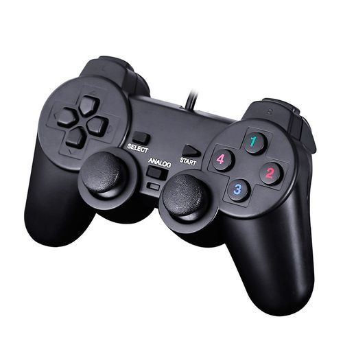 USB 2.0 Wired Gamepad Joystick Game Controller - Black