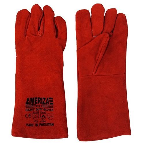 Leather Welding Glove - Red