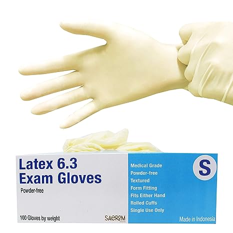 Latex Gloves Powdered Examination Gloves - 100pcs