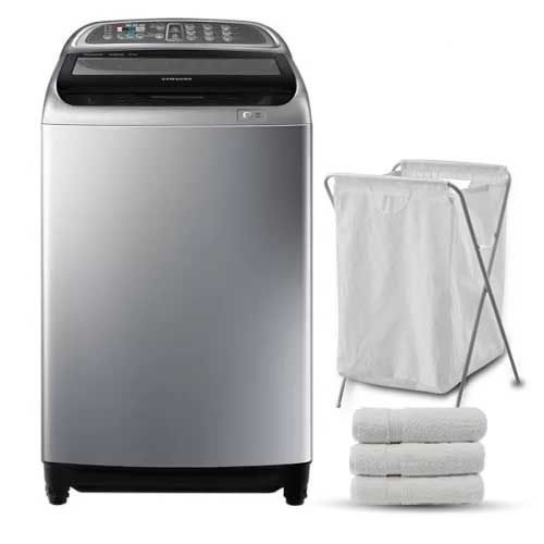 Samsung 16KG Automatic, Grey, Top-Loader Washing Machine with Digital Inverterand Wobble Wash