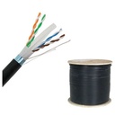 Cat6 Shielded FTP 1000ft Solid Outdoor Network Cable -Black