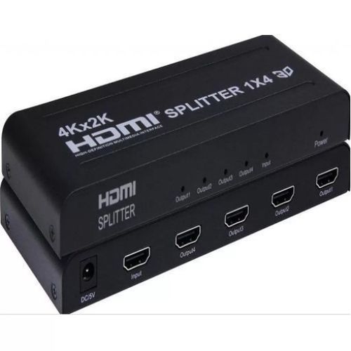 1 X 4 Way HDMI Splitter - Black