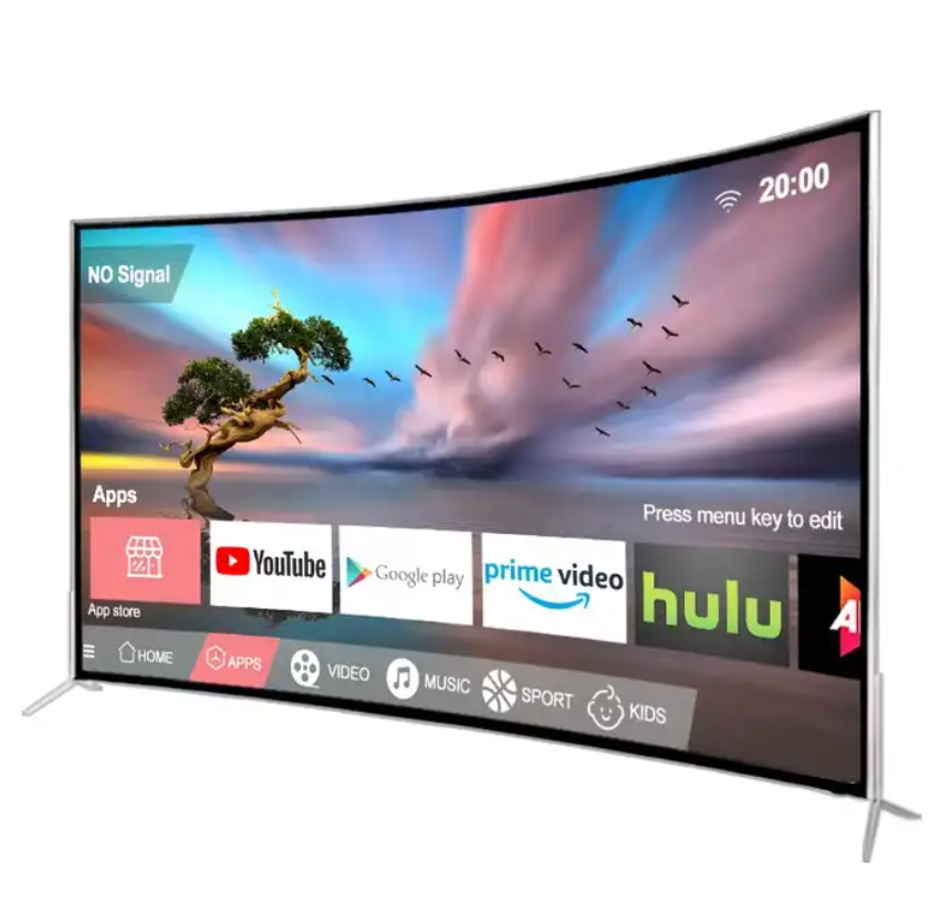 LED TV Curved Screen 55 Inch Metal Frame Smart Android LCD TV Ultra HD 4K Smart Television