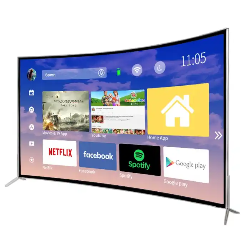 LED 65 Inch Curved Smart TV Android 4K Ultra HD