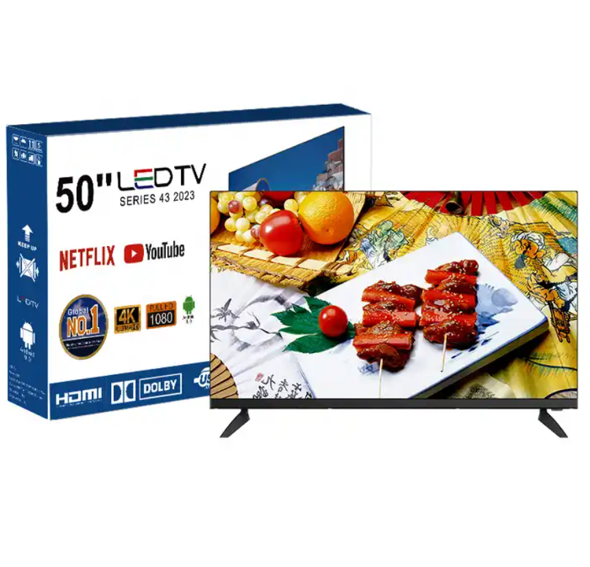 50 Inch 4K Frameless ,TV Smart Digital UHD 50 Inches , Flat 50 Inches , 50Inch Led Android