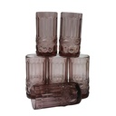 6 Piece Self Design Water Juice Glasses - Purple