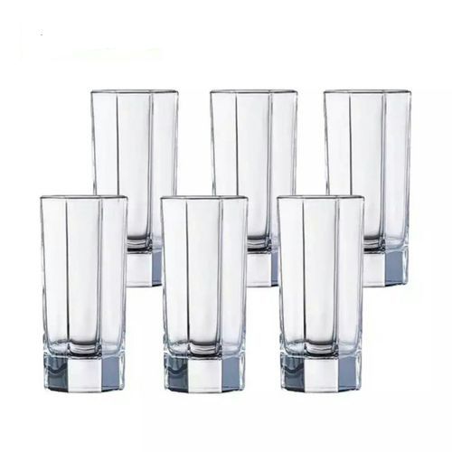 6 Pieces Octim Luminac Juice/Water Glasses-Colourless