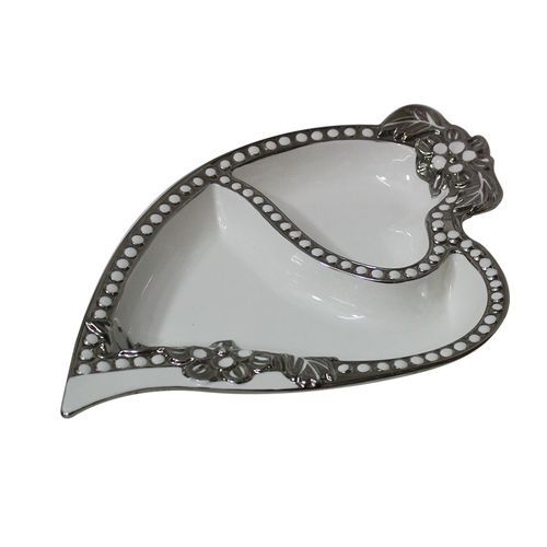 Love Shaped Design Platter - Silver