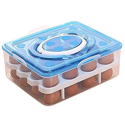 Plastic Double Egg Tray Storage - Blue