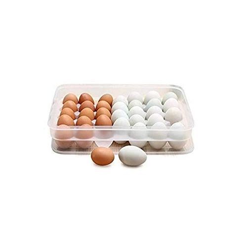 34 Egg Tray Container Bin Organizer For Refrigerator, White.